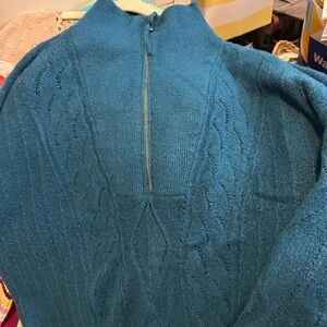 Talbots Teal Cowl Neck Sweater